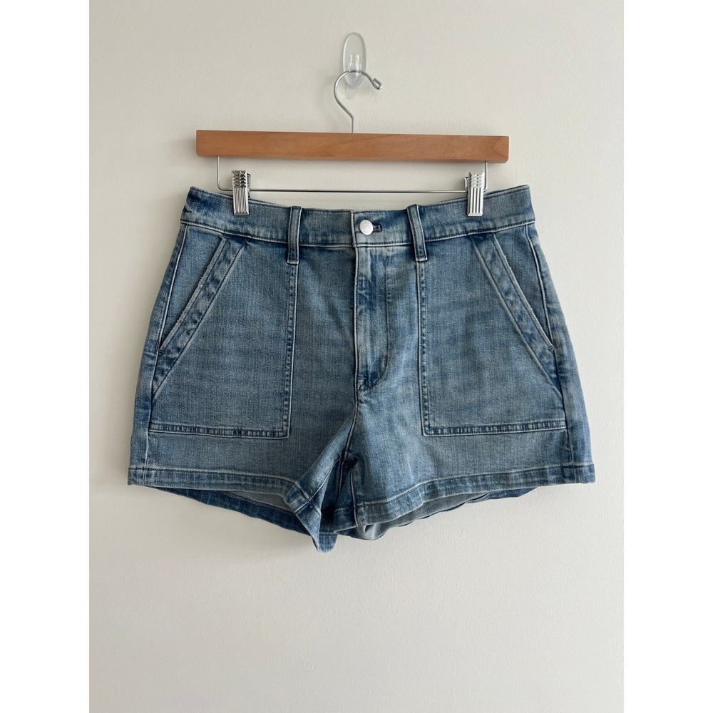 NWT J.Crew High Rise Denim Shorts Size 29 Utility Light Wash Patch Pocket Jean